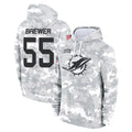 Kieara M.Dolphins #55 Aaron Brewer Player Arctic Camo Salute to Service Hoodies Limited Game Stitched Jerseys