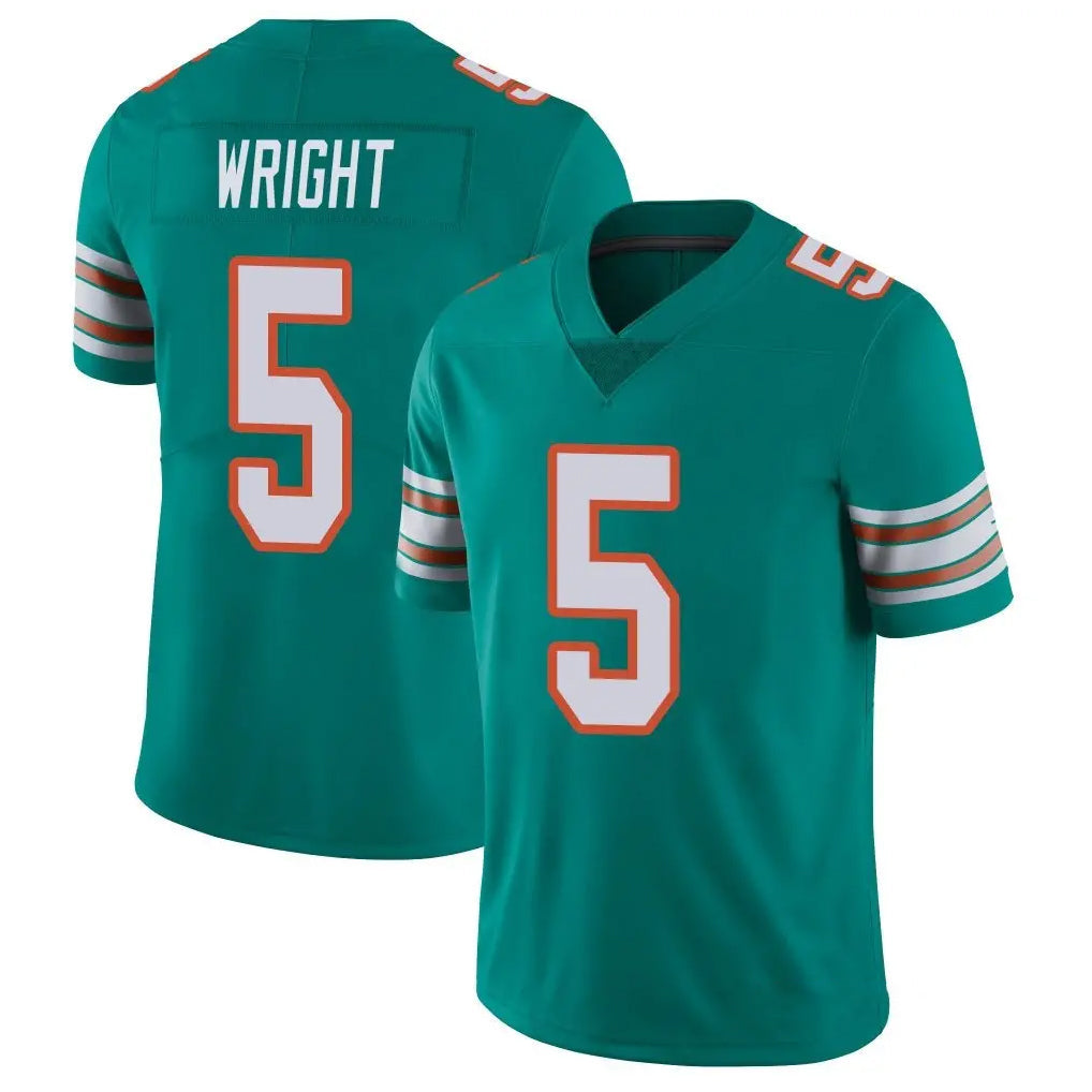 Kieara M.Dolphins #5 Jaylen Wright Player Aqua Limited Alternate Vapor Untouchable Home Game Stitched Jerseys