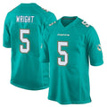 Kieara M.Dolphins #5 Jaylen Wright Player Aqua Team Color Home Game Stitched Jerseys
