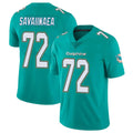 Kieara M.Dolphins #72 Jonah Savaiinaea Player Aqua Limited Vapor Untouchable Home Game Stitched Jerseys