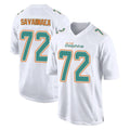 Kieara M.Dolphins #72 Jonah Savaiinaea Player White Fashion Home Game Stitched Jerseys
