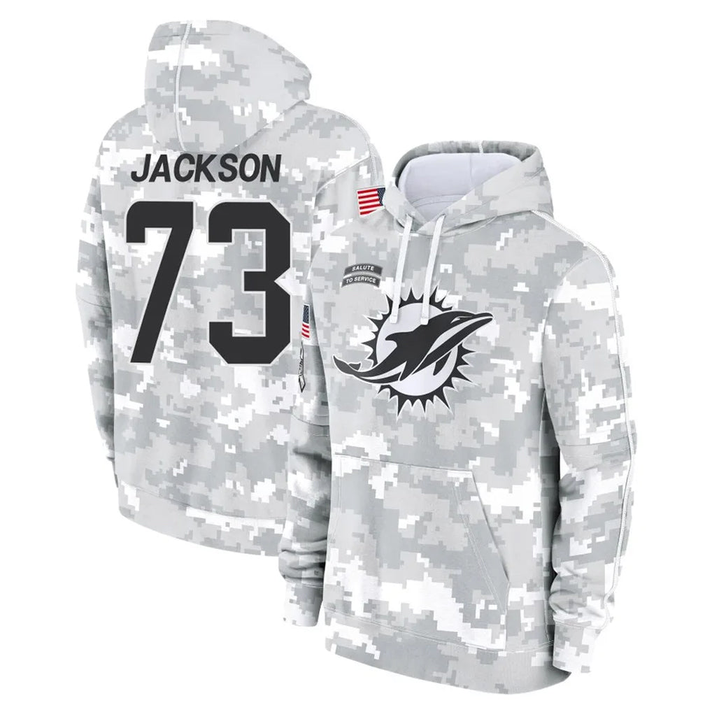 Kieara M.Dolphins #73 Austin Jackson Player Arctic Camo Salute to Service Hoodies Limited Game Stitched Jerseys