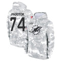 Kieara M.Dolphins #74 Kadyn Proctor Player Arctic Camo Salute to Service Hoodies Limited Game Stitched Jerseys