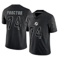 Kieara M.Dolphins #74 Kadyn Proctor Player Black Reflective Limited Game Stitched Jerseys
