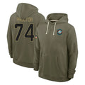 Kieara M.Dolphins #74 Kadyn Proctor Player Olive Salute to Service Pullover Hoodies Limited Stitched Jerseys