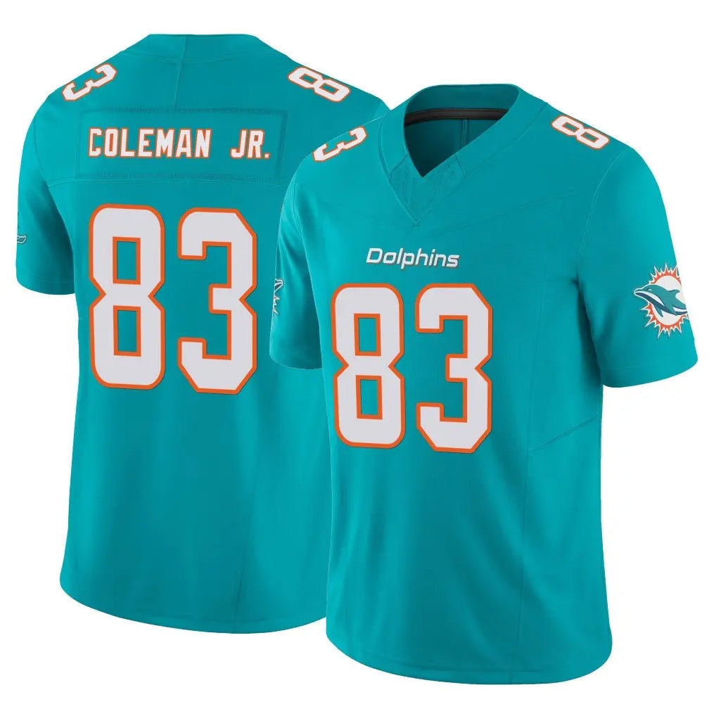 Kieara M.Dolphins #83 Kevin Coleman Jr. Player Aqua Limited Vapor F.U.S.E. Home Game Stitched Jerseys