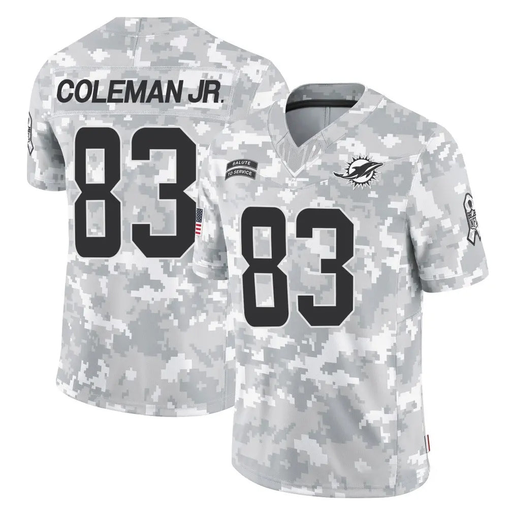 Kieara M.Dolphins #83 Kevin Coleman Jr. Player Arctic Camo Salute To Service Limited Game Stitched Jerseys