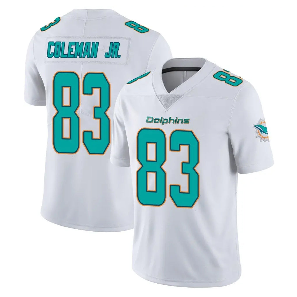 Kieara M.Dolphins #83 Kevin Coleman Jr. Player White Limited Vapor Untouchable Home Game Stitched Jerseys