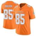 Kieara M.Dolphins #85 Greg Dulcich Player Orange Limited Home Game Stitched Jerseys