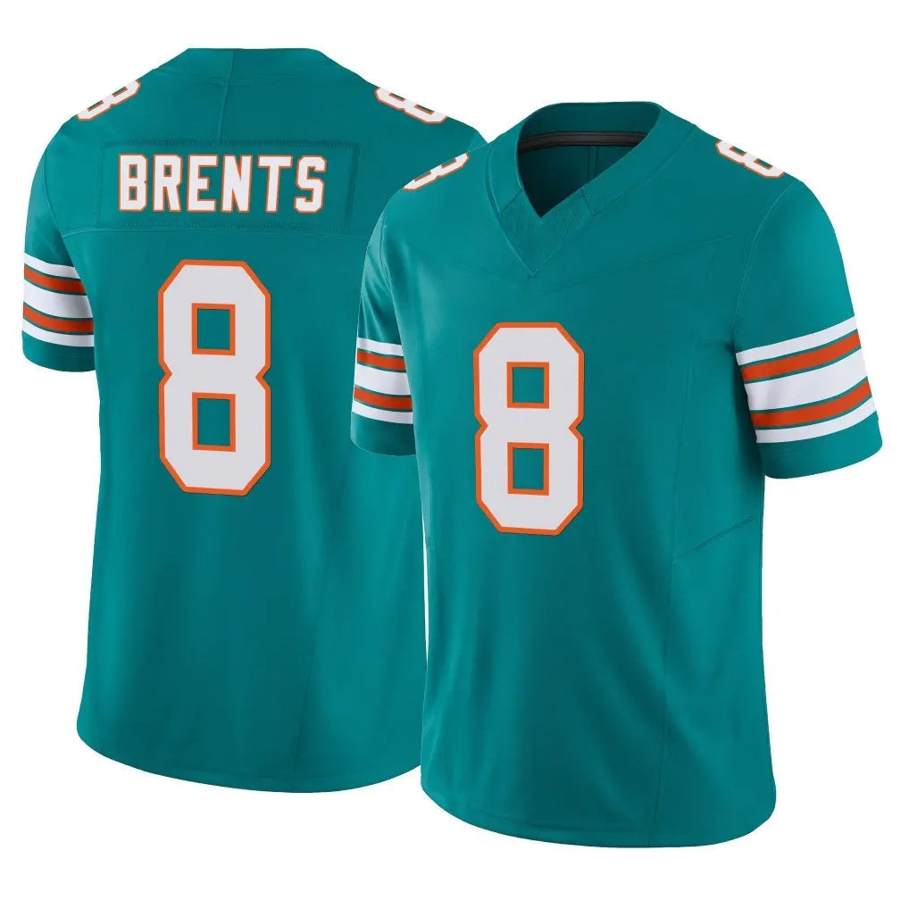 Kieara M.Dolphins #8 JuJu Brents Player Aqua Limited Alternate Vapor F.U.S.E. Home Game Stitched Jerseys