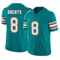 Kieara M.Dolphins #8 JuJu Brents Player Aqua Limited Alternate Vapor F.U.S.E. Home Game Stitched Jerseys
