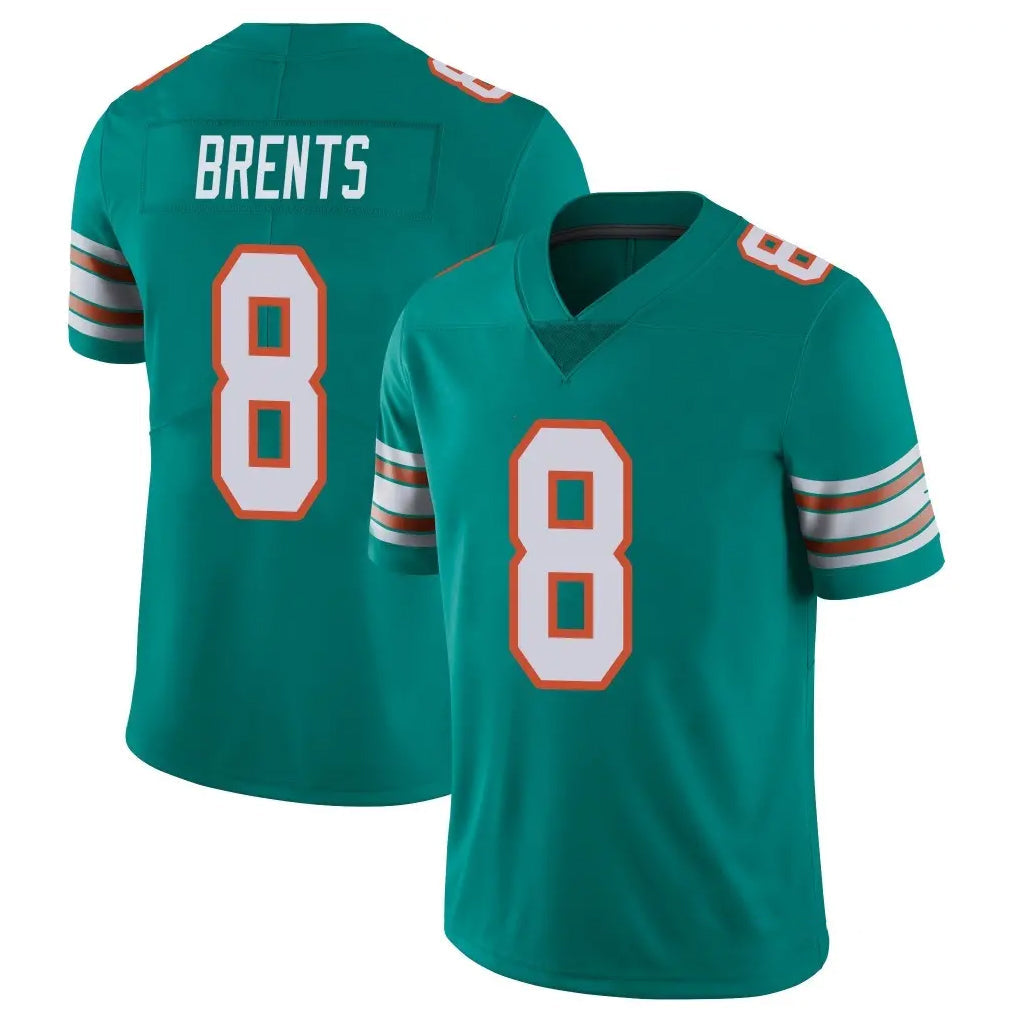 Kieara M.Dolphins #8 JuJu Brents Player Aqua Limited Alternate Vapor Untouchable Home Game Stitched Jerseys