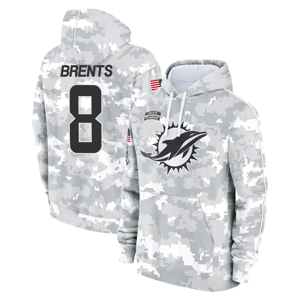 Kieara M.Dolphins #8 JuJu Brents Player Arctic Camo Salute to Service Hoodies Limited Game Stitched Jerseys