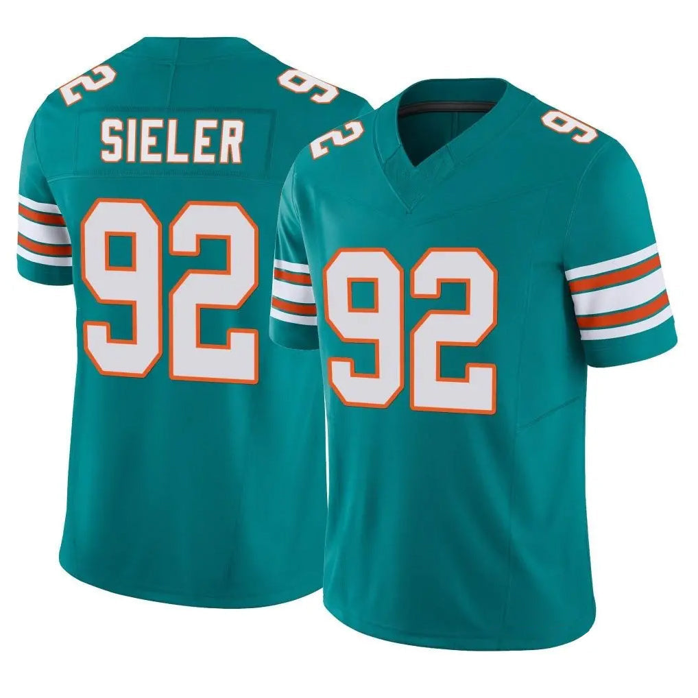 Kieara M.Dolphins #92 Zach Sieler Player Aqua Limited Alternate Vapor F.U.S.E. Home Game Stitched Jerseys