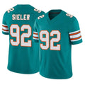 Kieara M.Dolphins #92 Zach Sieler Player Aqua Limited Alternate Vapor F.U.S.E. Home Game Stitched Jerseys