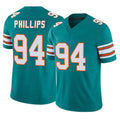 Kieara M.Dolphins #94 Jordan Phillips Player Aqua Limited Alternate Vapor F.U.S.E. Home Game Stitched Jerseys