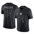 Kieara M.Dolphins #94 Jordan Phillips Player Black Reflective Limited Game Stitched Jerseys