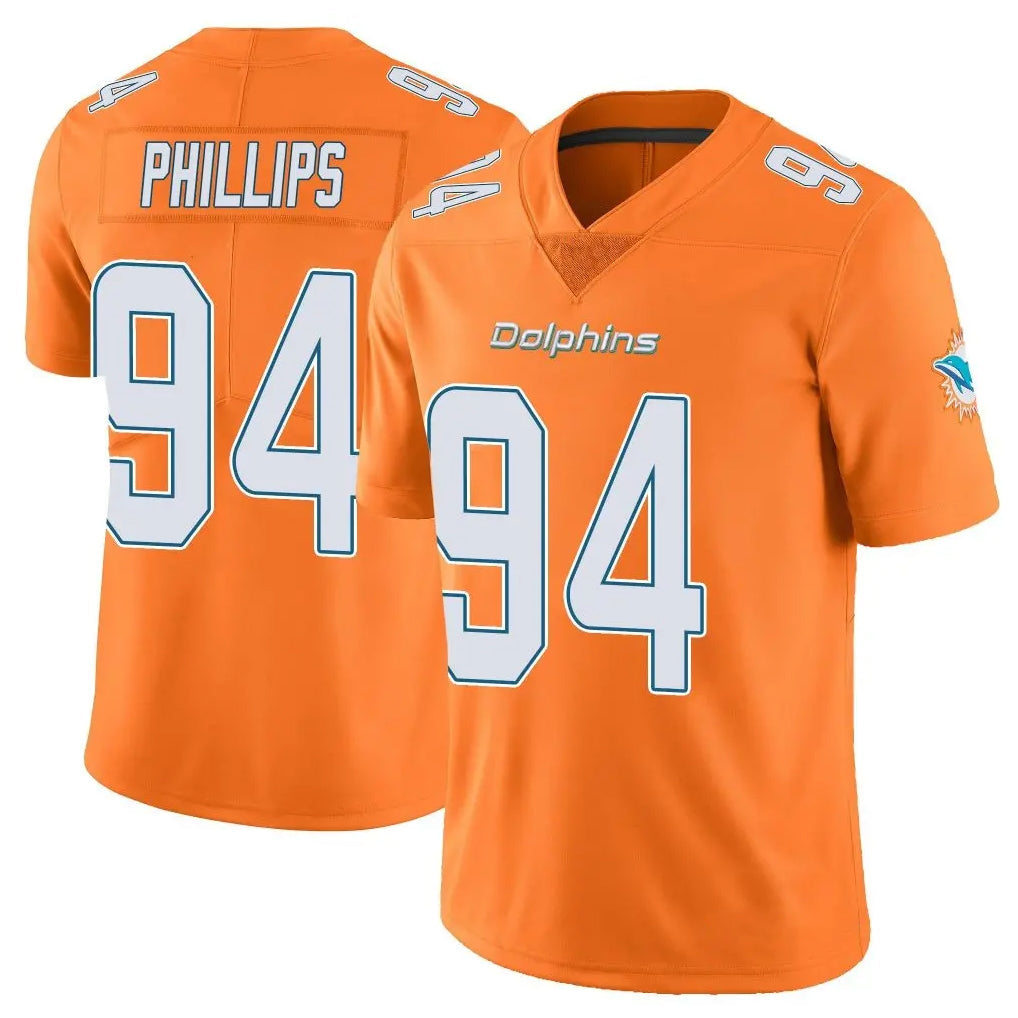 Kieara M.Dolphins #94 Jordan Phillips Player Orange Limited Home Game Stitched Jerseys