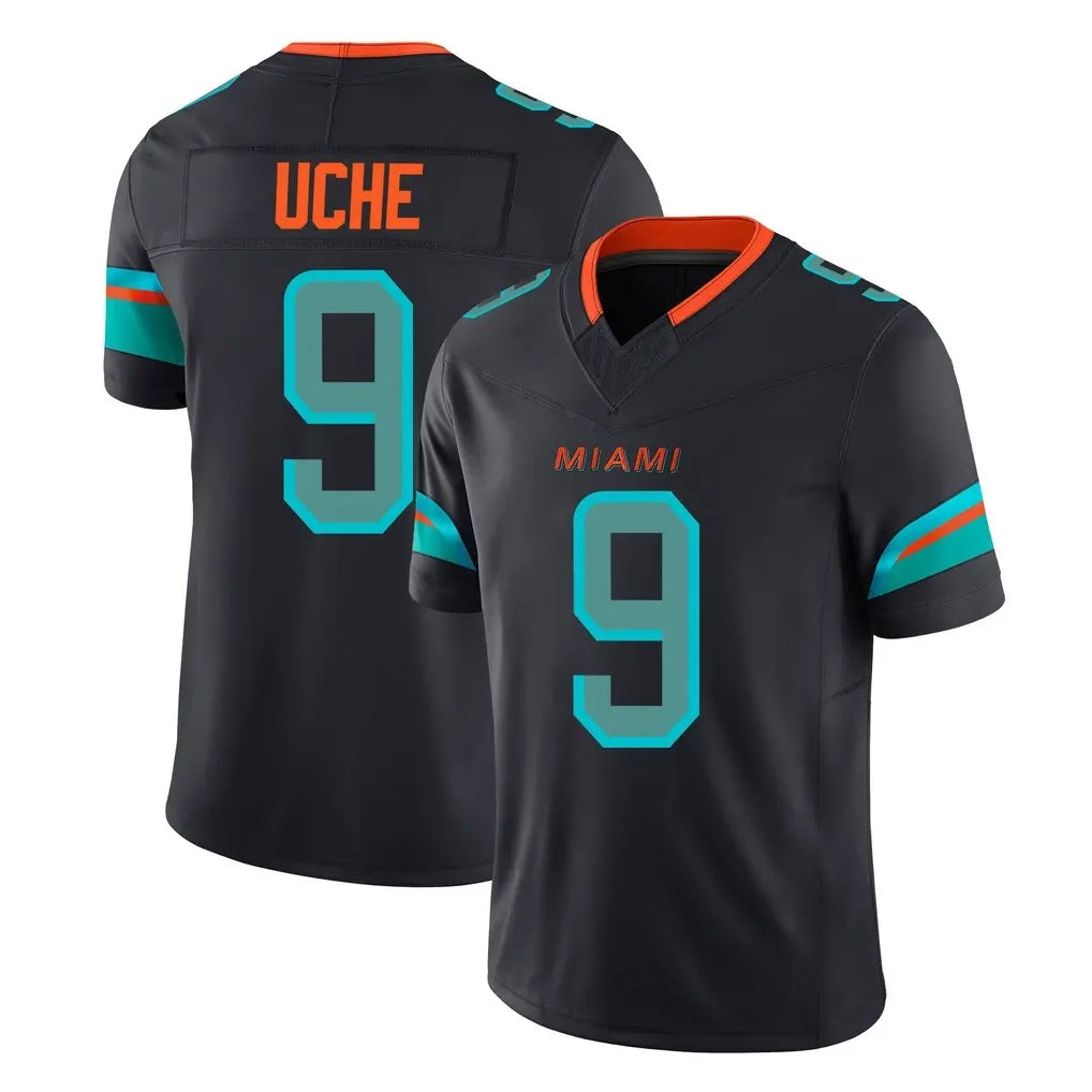 Kieara M.Dolphins #9 Joshua Uche Player Black Limited Pitch Rivalries Collection Home Game Stitched Jerseys