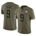 Kieara M.Dolphins #9 Joshua Uche Player Olive Salute To Service Limited Stitched Jerseys