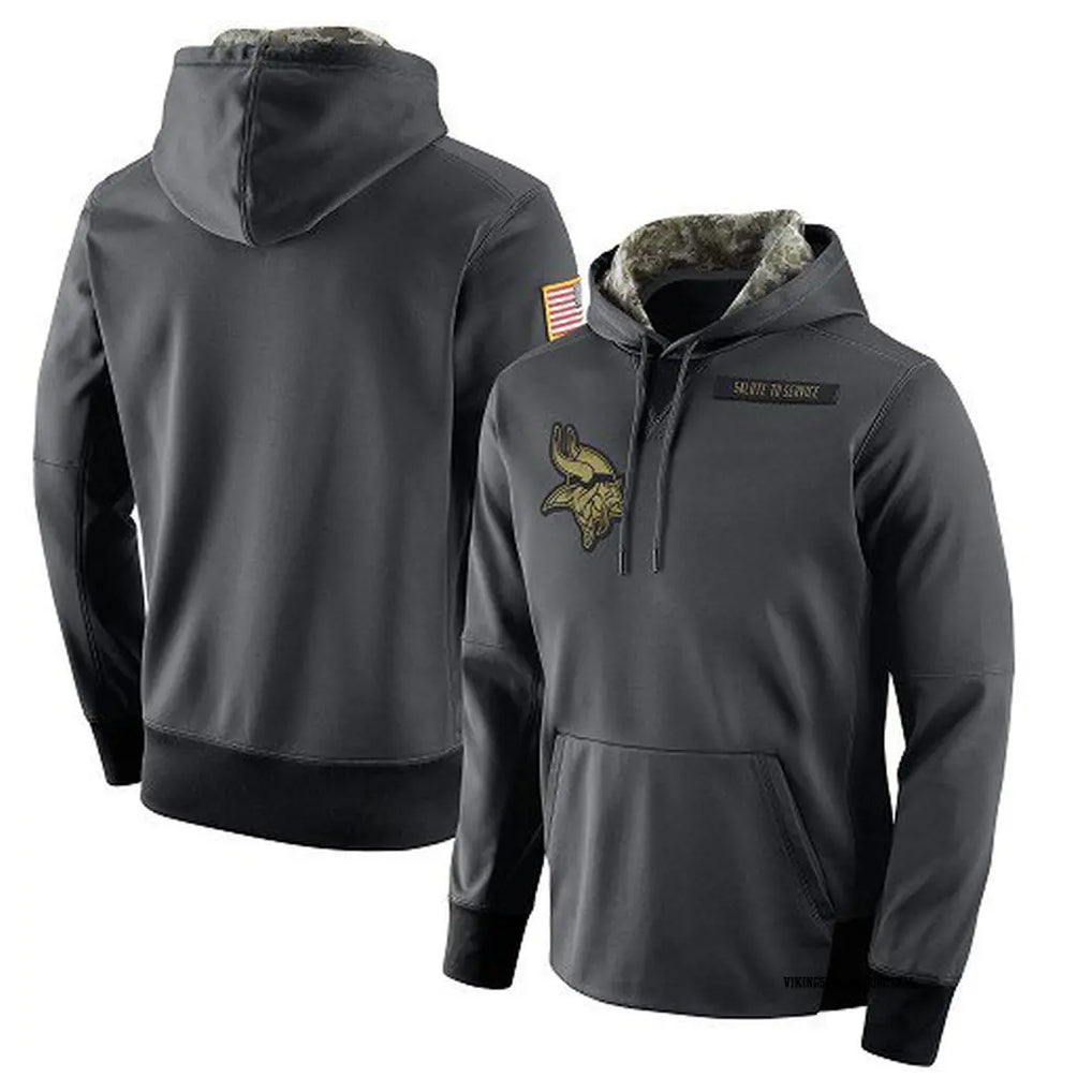 Kieara MN.Vikings Gray Pullover Hoodies Home Game Blank Player Stitched Jerseys