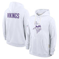 Kieara MN.Vikings White LOGO Pullover Hoodies Home Game Blank Player Stitched Jerseys