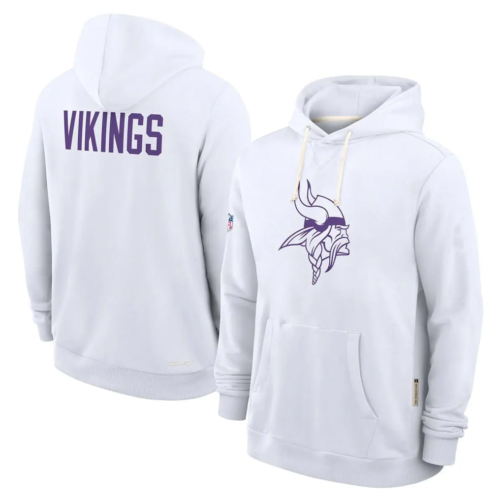 Kieara MN.Vikings White LOGO Pullover Hoodies Home Game Blank Player Stitched Jerseys