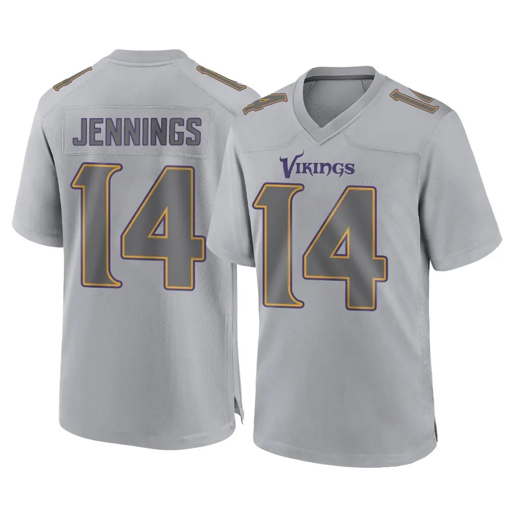 Kieara MN.Vikings #14 Jauan Jennings Player Gray Atmosphere Fashion Home Game Stitched Jerseys