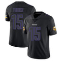 Kieara MN.Vikings #15 Dallas Turner Player Black Impact LImited Home Game Stitched Jerseys