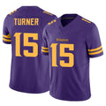 Kieara MN.Vikings #15 Dallas Turner Player Purple Limited Alternate Vapor F.U.S.E. Home Game Stitched Jerseys