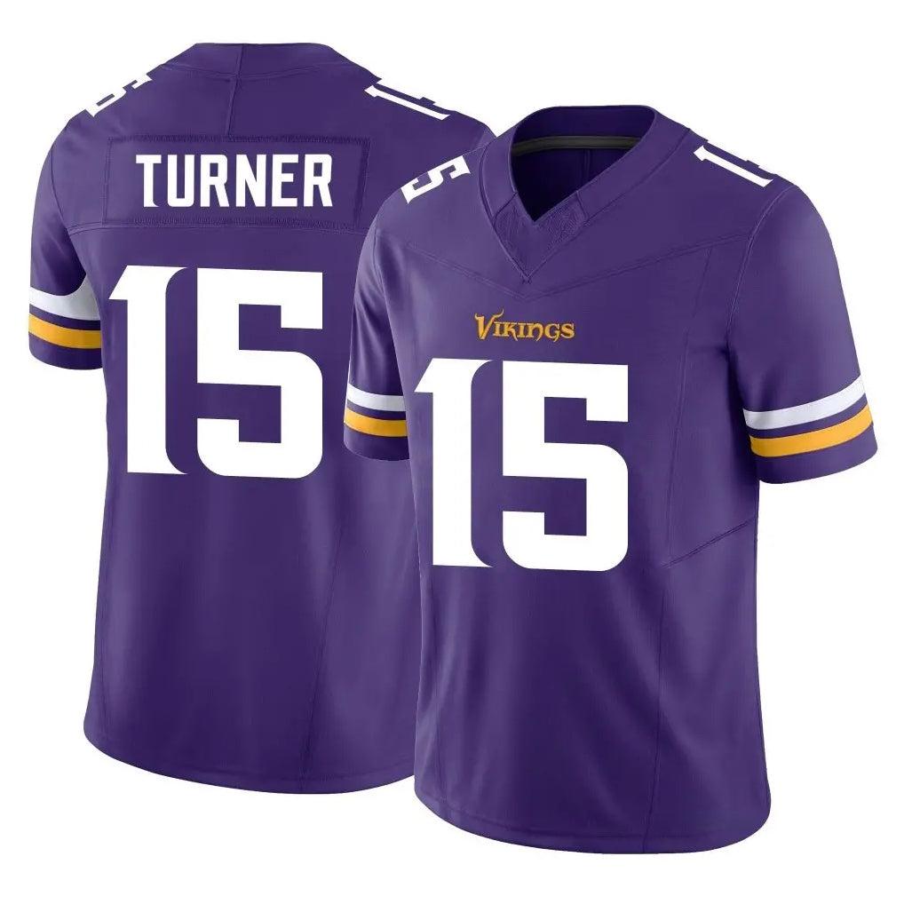 Kieara MN.Vikings #15 Dallas Turner Player Purple Limited Vapor F.U.S.E. Home Game Stitched Jerseys