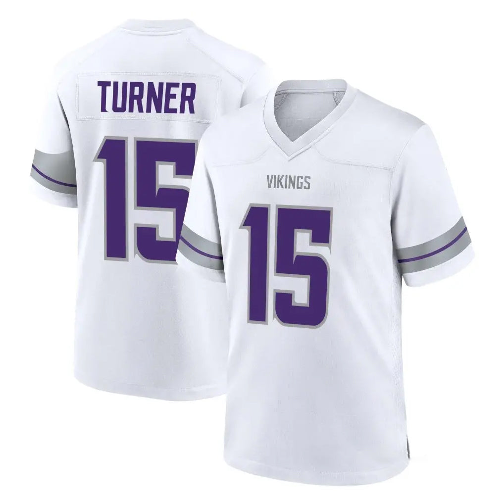 Kieara MN.Vikings #15 Dallas Turner Player White Alternate Home Game Stitched Jerseys