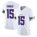 Kieara MN.Vikings #15 Dallas Turner Player White Limited Alternate Vapor F.U.S.E. Home Game Stitched Jerseys