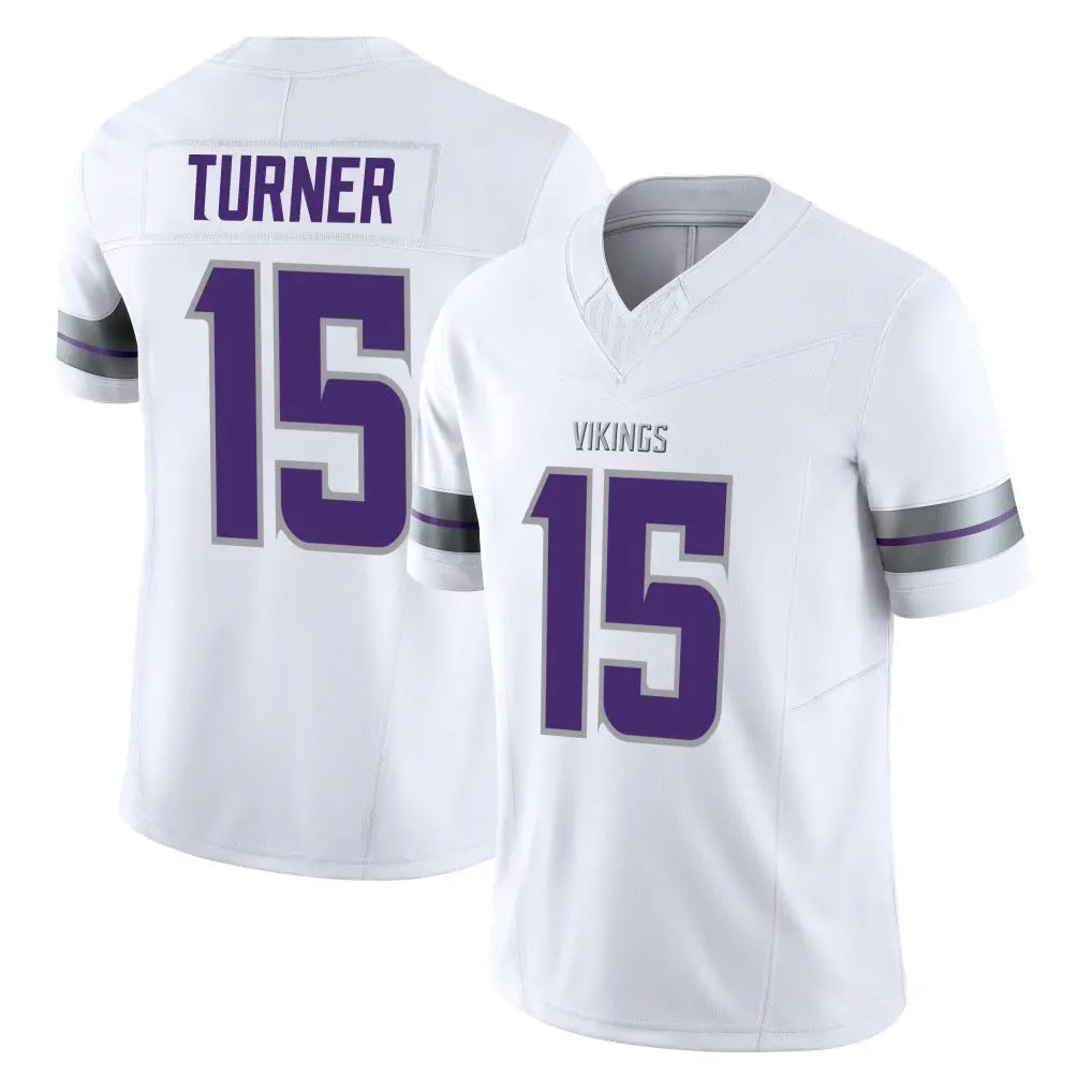 Kieara MN.Vikings #15 Dallas Turner Player White Limited Alternate Vapor F.U.S.E. Home Game Stitched Jerseys