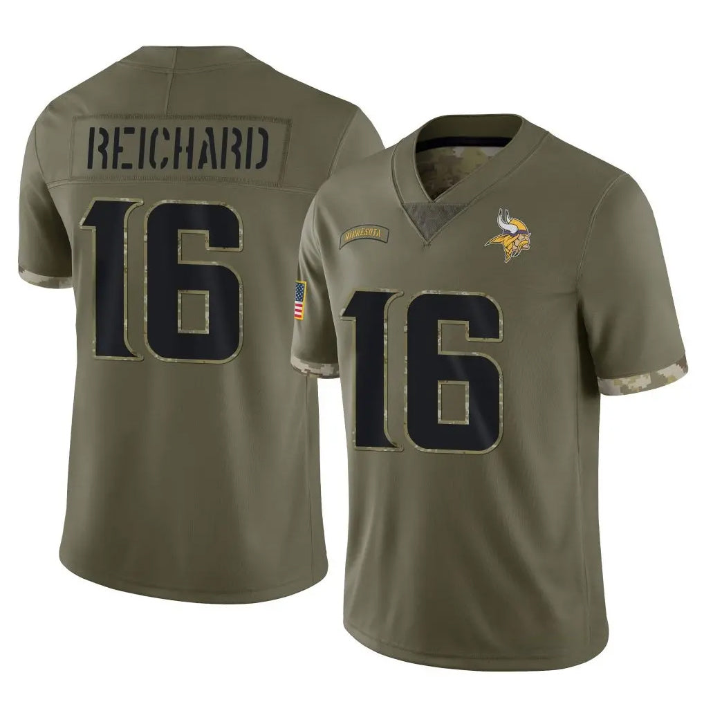 Kieara MN.Vikings #16 Will Reichard Player Olive Salute To Service Limited Stitched Jerseys