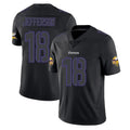 Kieara MN.Vikings #18 Justin Jefferson Player Black Impact LImited Home Game Stitched Jerseys