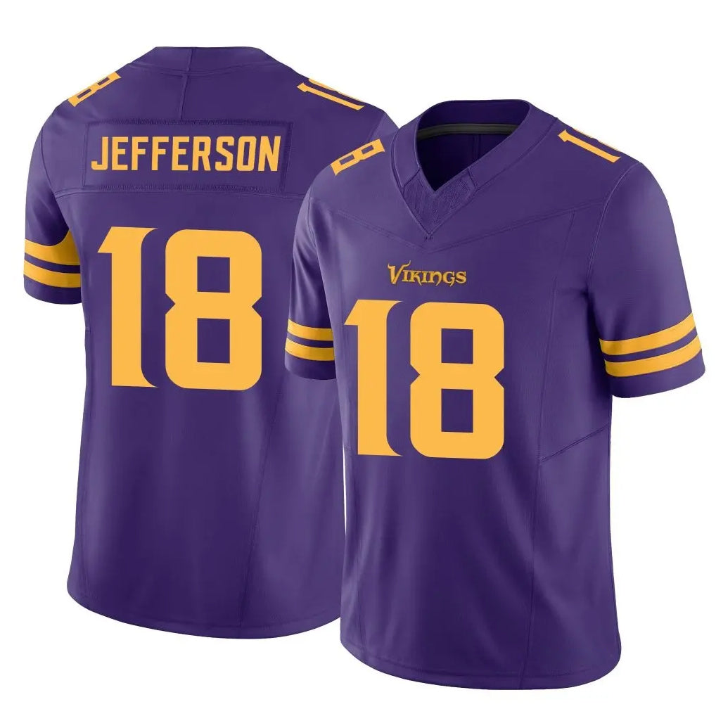 Kieara MN.Vikings #18 Justin Jefferson Player Purple Limited Alternate Vapor F.U.S.E. Home Game Stitched Jerseys