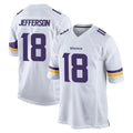 Kieara MN.Vikings #18 Justin Jefferson Player White Home Game Stitched Jerseys