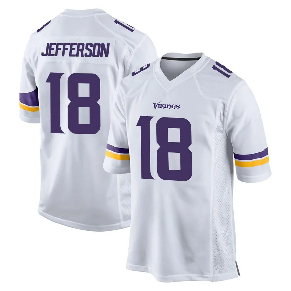 Kieara MN.Vikings #18 Justin Jefferson Player White Home Game Stitched Jerseys
