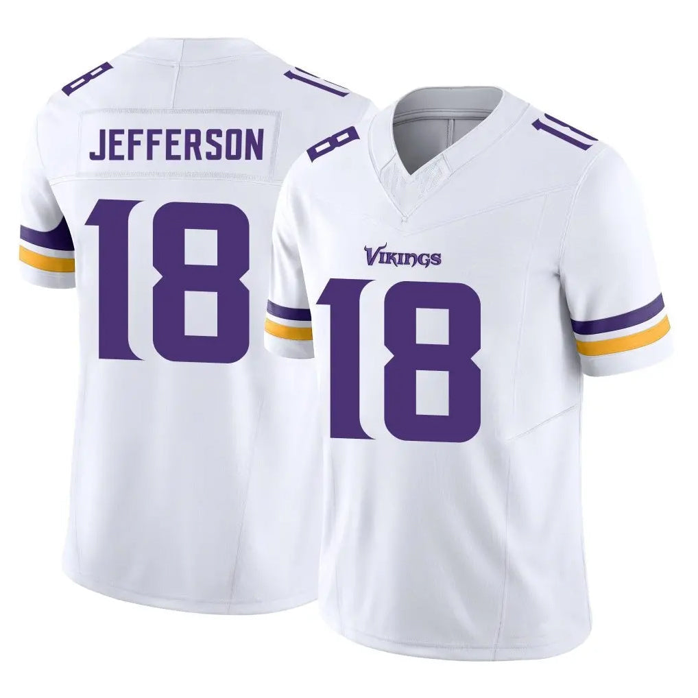 Kieara MN.Vikings #18 Justin Jefferson Player White Limited Vapor F.U.S.E. Home Game Stitched Jerseys