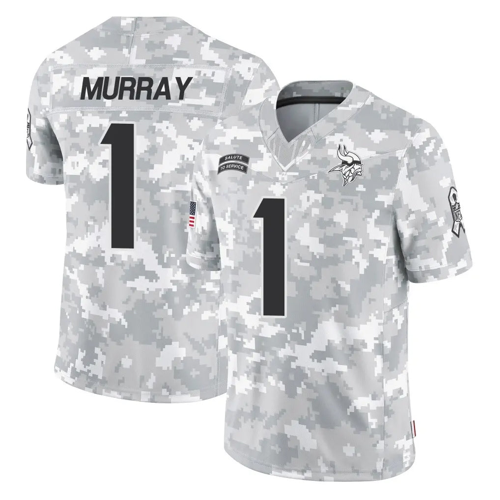 Kieara MN.Vikings #1 Kyler Murray Player Arctic Camo Salute To Service Limited Game Stitched Jerseys