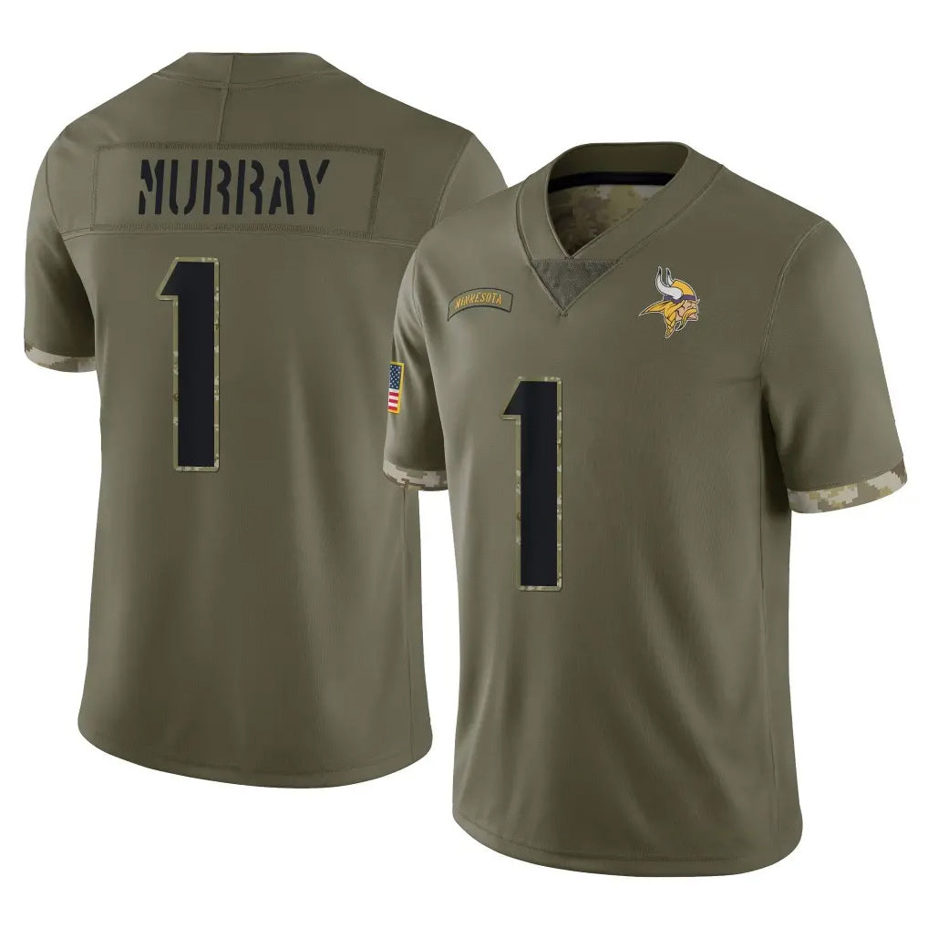 Kieara MN.Vikings #1 Kyler Murray Player Olive Salute To Service Limited Stitched Jerseys