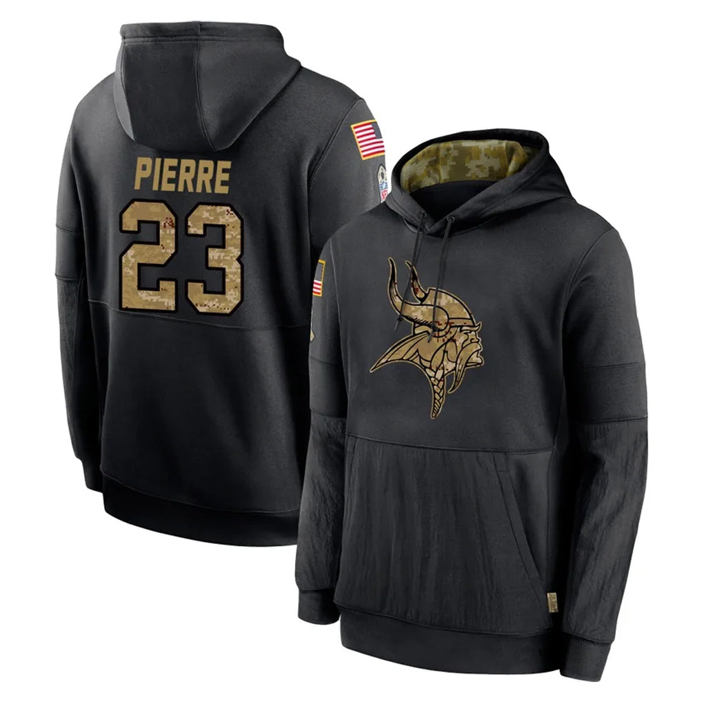 Kieara MN.Vikings #23 James Pierre Player Black Salute to Service Hoodies Limited Game Stitched Jerseys