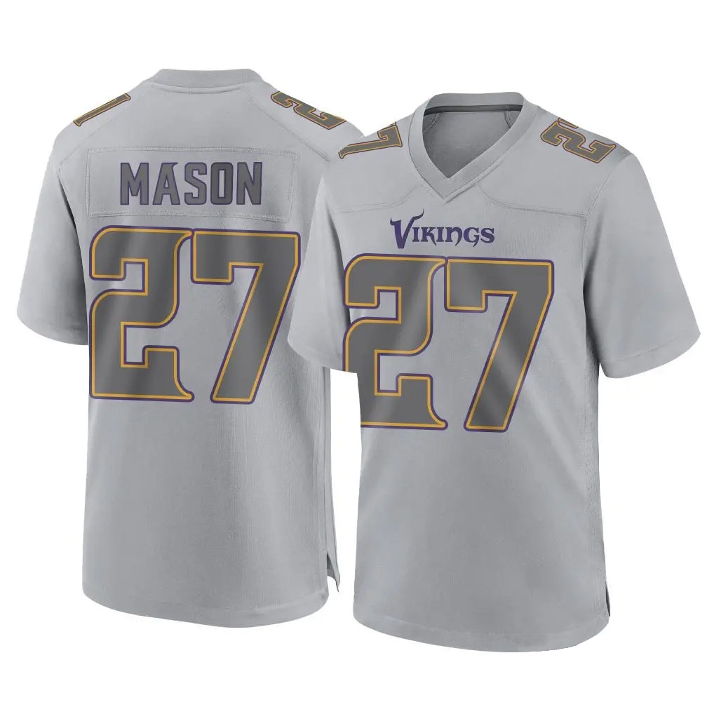 Kieara MN.Vikings #27 Jordan Mason Player Gray Atmosphere Fashion Home Game Stitched Jerseys