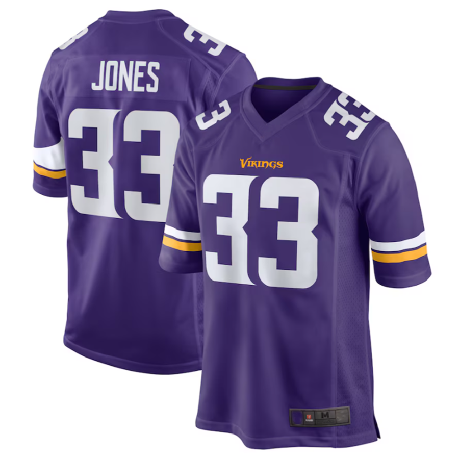 Kieara MN.Vikings #33 Aaron Jones Purple Game Player Jersey Stitched American Stitched Jerseys