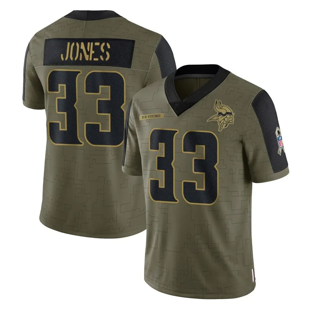 Kieara MN.Vikings #33 Aaron Jones Sr. Player Olive Salute To Service Limited Game Stitched Jerseys