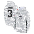 Kieara MN.Vikings #3 Jordan Addison Player Arctic Camo Salute to Service Pullover Hoodies Limited Game Stitched Jerseys