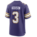 Kieara MN.Vikings #3 Jordan Addison Purple Classic Player Game Jersey American Stitched Jersey