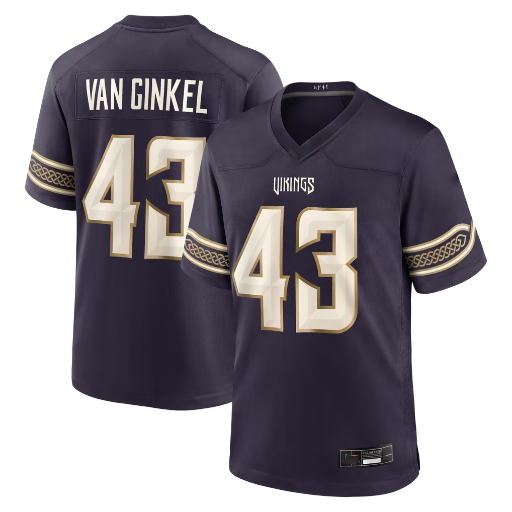 Kieara MN.Vikings #43 Andrew Van Ginkel Purple 2026 Rivalries Collection Game Stitched Jerseys