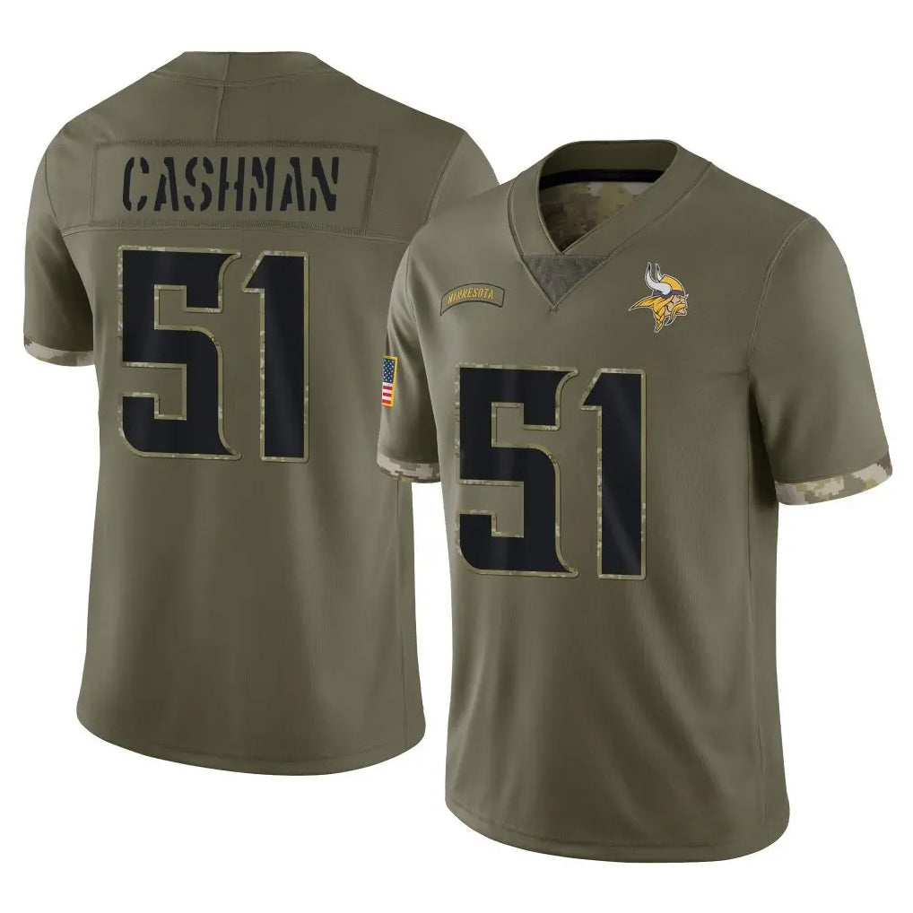 Kieara MN.Vikings #51 Blake Cashman Player Olive Salute To Service Limited Stitched Jerseys